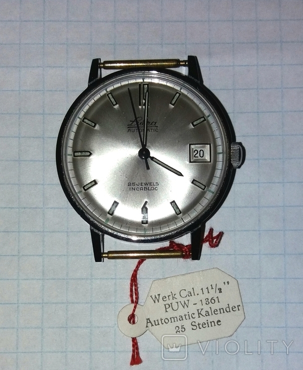 Новые немецкие часы Lubra, автоподзавод, Incabloc, 60- е годы, фото №2