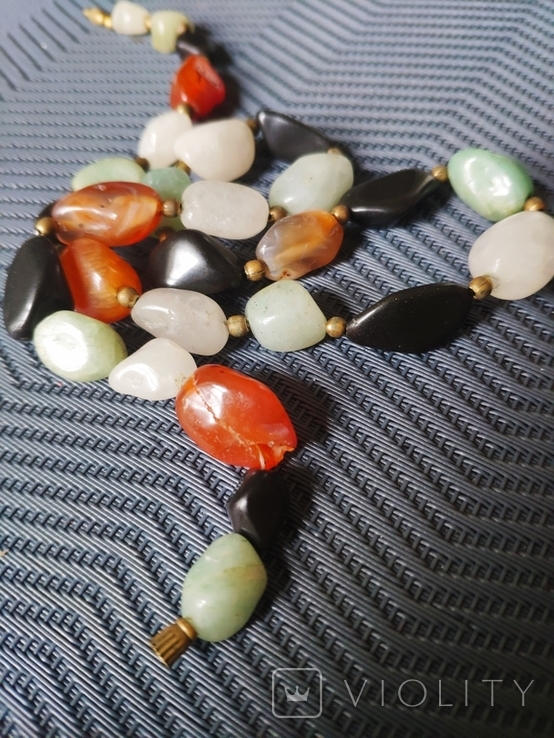 Beads made of natural stone with amber, 1970s, photo number 3