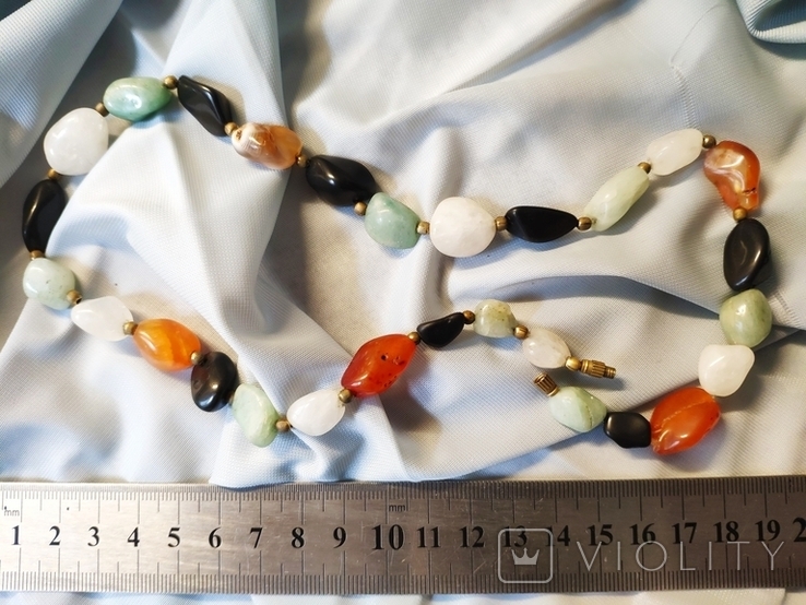 Beads made of natural stone with amber, 1970s, photo number 4