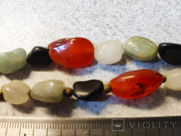 Beads made of natural stone with amber, 1970s, photo number 5