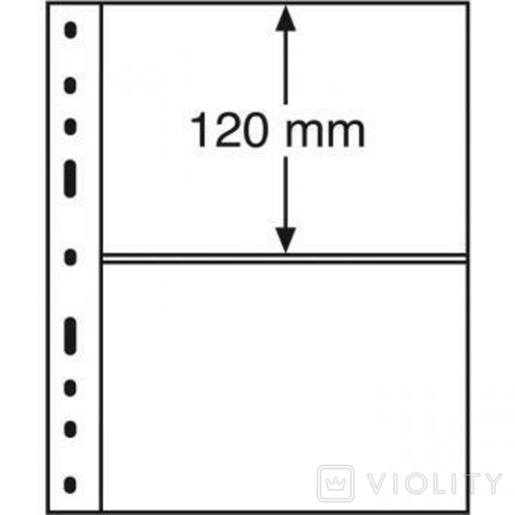 Лист OPTIMA для марок чорный на 2 (*2) строки 180 x 120mm