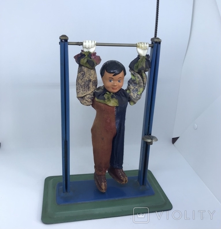 Механическая игрушка СССР клоун на перекладине, фото №10