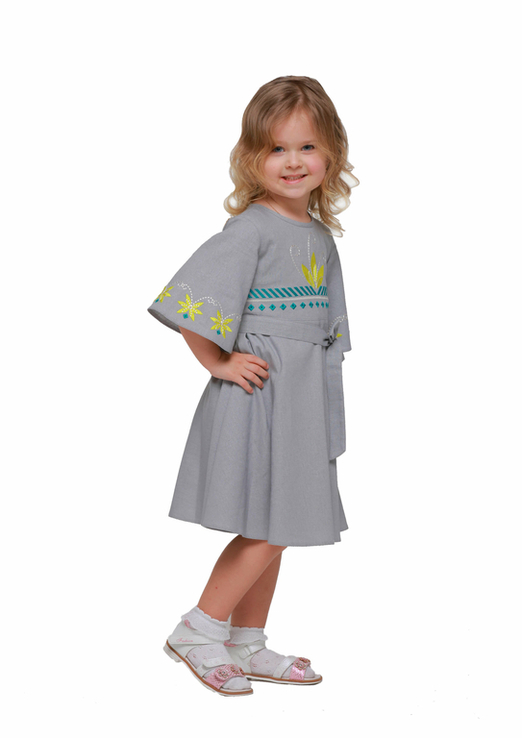 Дитяча сукня вишиванка Сяйво сіра, numer zdjęcia 3