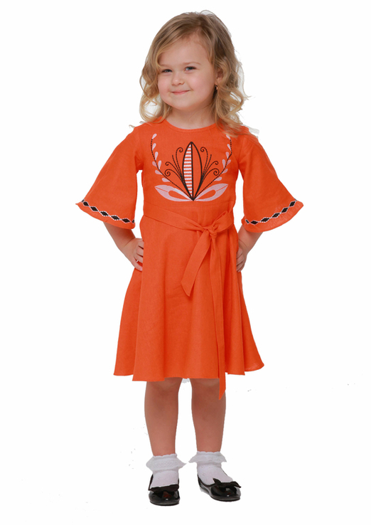 Дитяча сукня вишиванка Пробудження помаранчева, фото №2