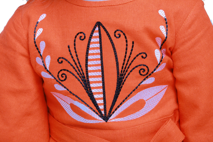 Дитяча сукня вишиванка Пробудження помаранчева, numer zdjęcia 4