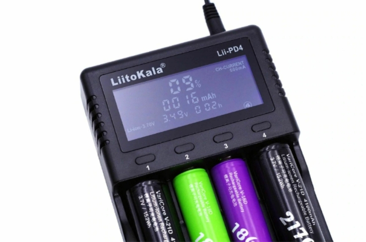 LiitoKala Lii-PD4 для АА, ААА, 18650, 16340 и др. аккумуляторов с дисплеем, фото №4