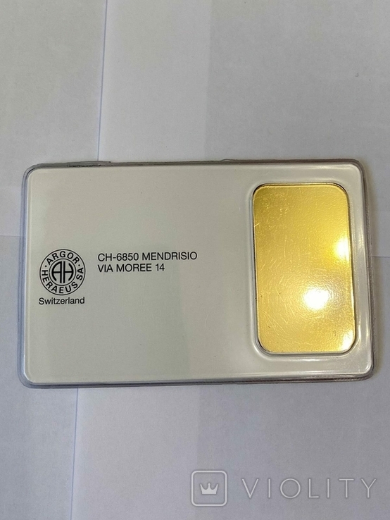 Золотой слиток 1 OZ (31,1 грамм 999,9 ARGOR), фото №3