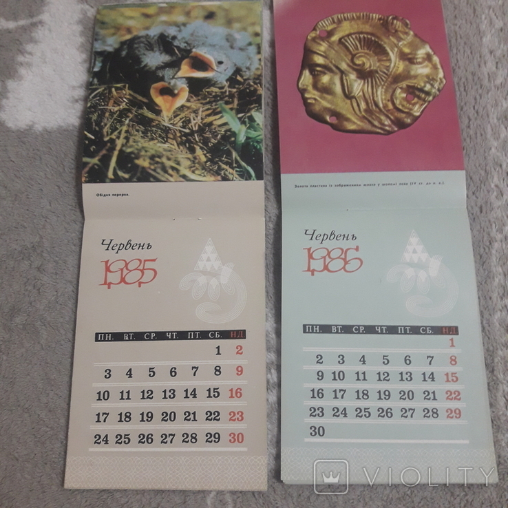 Календарь, календар-щомісячник З нами і навколо нас 1985 и Скарби з глибини віків 1986 гг., фото №10
