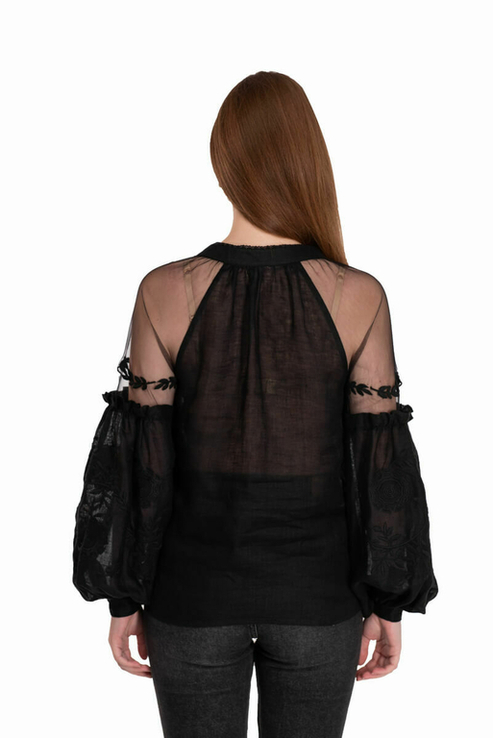 Вишита блуза Марево чорна, фото №5