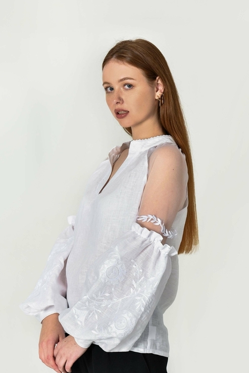Блуза вишита "Марево" біла, фото №3