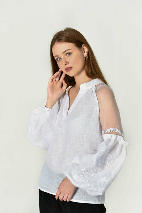 Блуза вишита "Марево" біла, фото №2