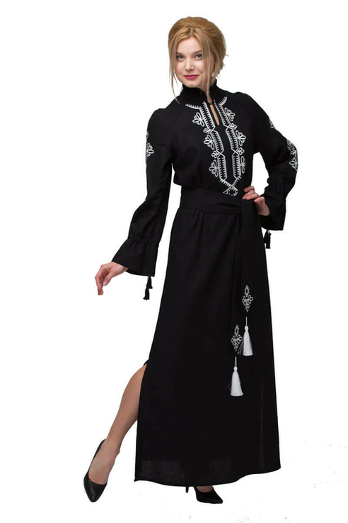 Сукня вишиванка Роксоляна чорна, фото №2