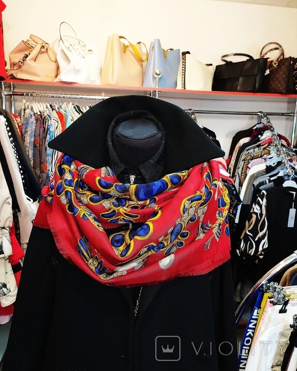 Новый шерстяной платок-шаль CHANEL, Италия, фото №9