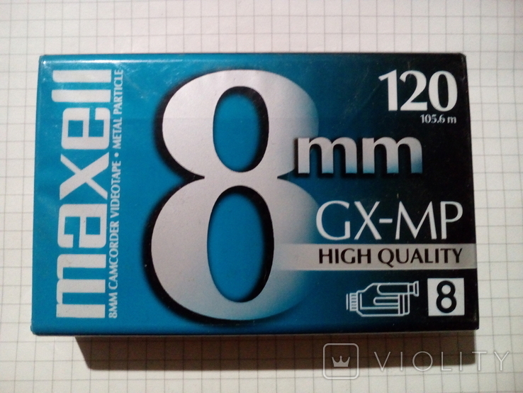 Видеокассета для видеокамеры "Maxell GX-MP High Quality. 8 мм" (запечатанная, новая)