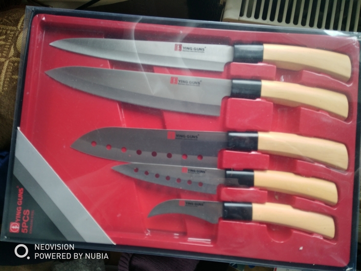Набор острых ножей из нержавейки для професиональных поваров, фото №3