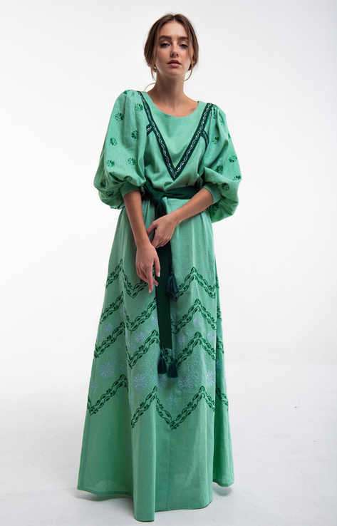 Сукня вишита Леля зелена, фото №2
