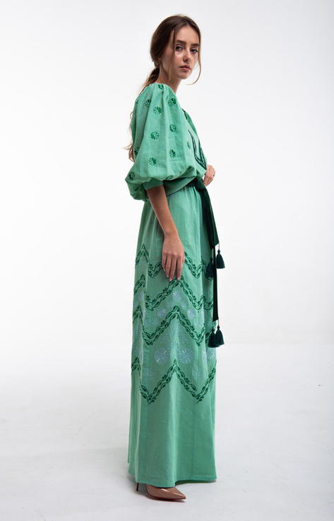 Сукня вишита Леля зелена, фото №3