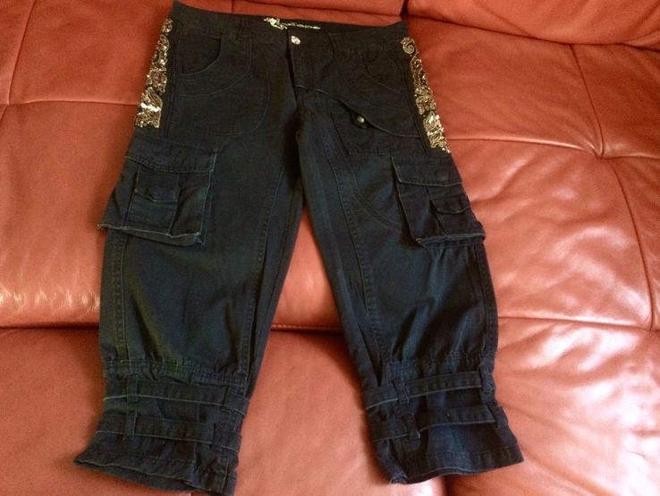 Стильные брюки Calliope, вышивка, бисер, р.S, фото №4