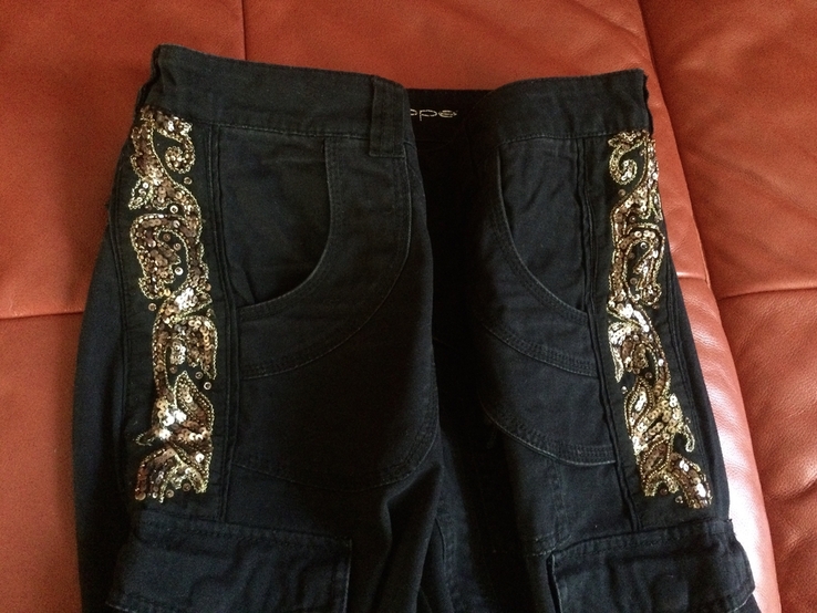 Стильные брюки Calliope, вышивка, бисер, р.S, фото №2