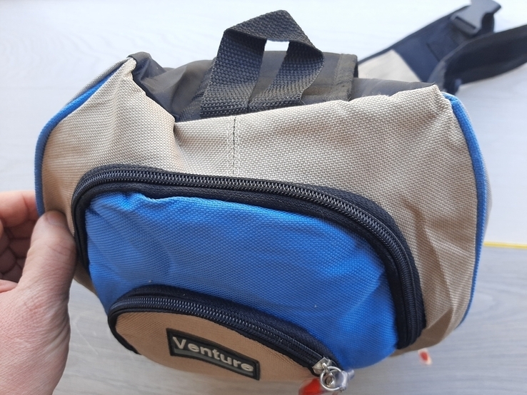 Городской рюкзак на одно плечо (серо-голубой), фото №5