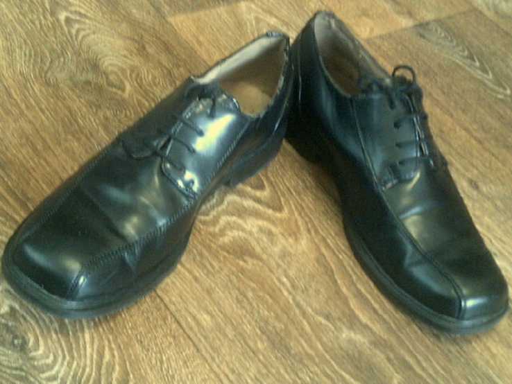 Century - фирменные черные кожаные туфли разм.43, фото №13