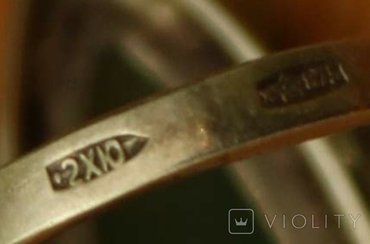 Кольцо серебряное с нефритом ( 17 размер)( 4.58 грама)( 875 пробы (2ХЮ), фото №5