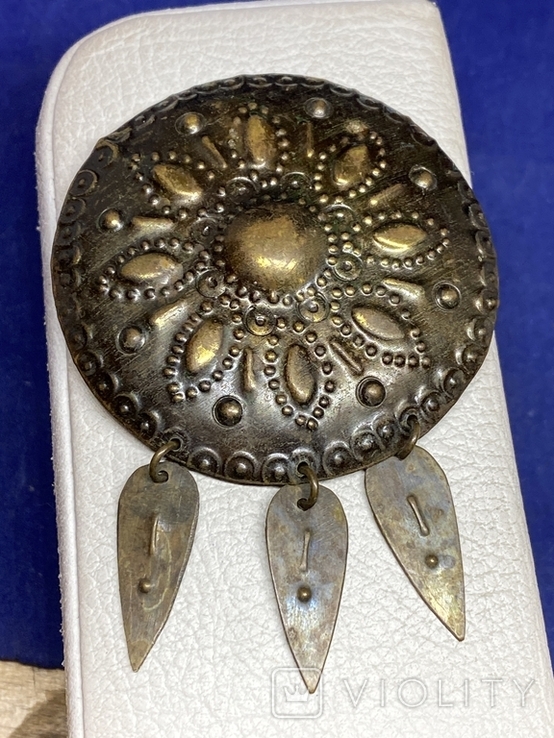 Brooch with pendants. Brass., photo number 2