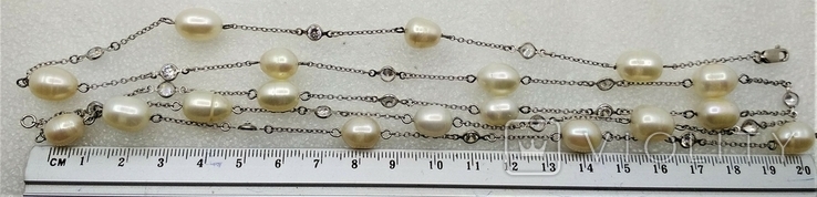 Ожерелье Серебро 925 Натуральный жемчуг, фото №6