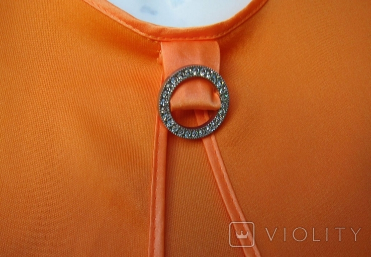 Costume Finland Trikotin Vintage Orange Size 50 with brooch, photo number 9