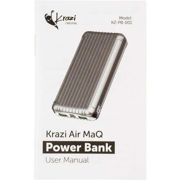 Дополнительная батарея Krazi KZ-PB001 Air MaQ 20000mAh (74W) Silver, фото №4