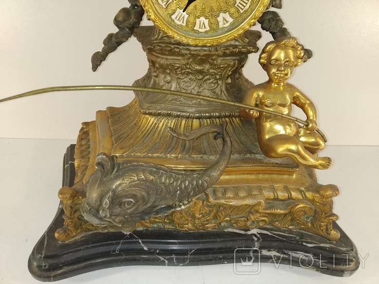 Бронзовые часы мрамор арт. 0480, фото №12
