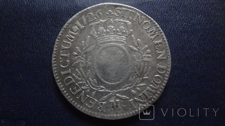1 экю 1726 Франция Людовик XV  М серебро  (1.3.4), фото №5