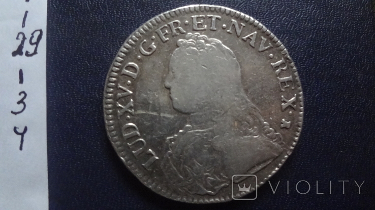 1 экю 1726 Франция Людовик XV  М серебро  (1.3.4), фото №10