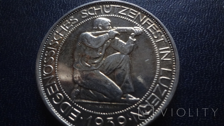 5 франков 1939 Швейцария серебро (1.4.7)~, фото №5