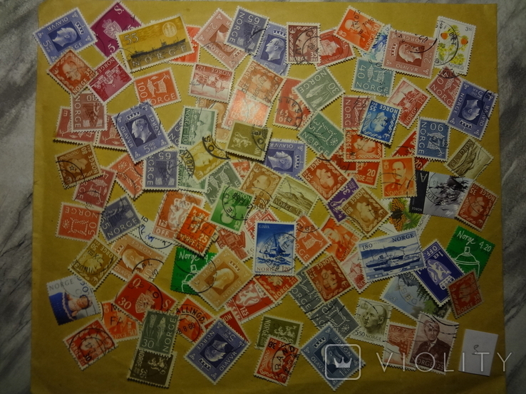 Гора марок 100 шт почтовых марок Норвегия 3.