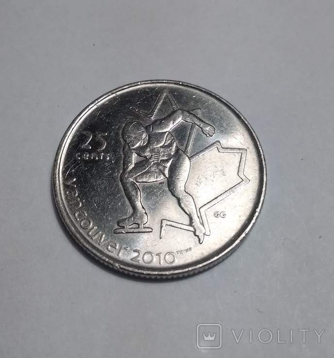 Памятная монета Канада Олимпиада Ванкувер 2010. Конькобежный спорт., фото №2