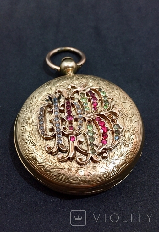Золотые карманные часы G.Monard, фото №2