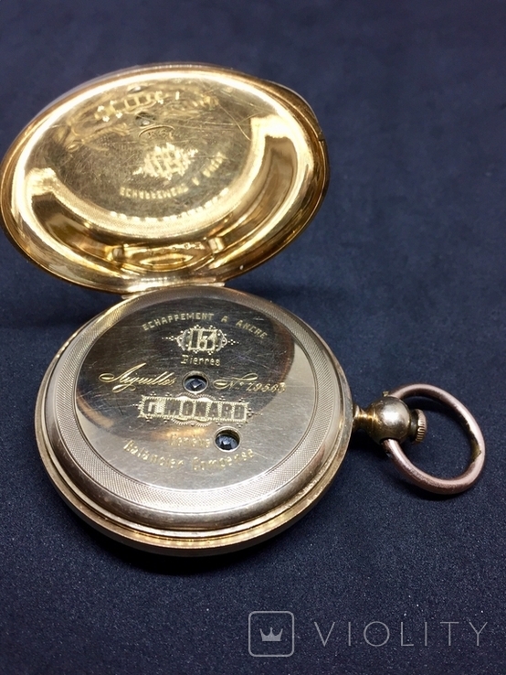 Золотые карманные часы G.Monard, фото №5