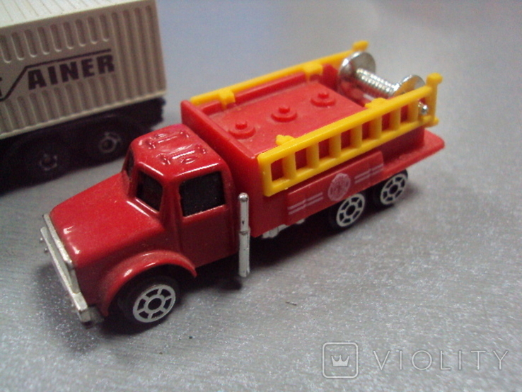 Машинка контейнеровоз машина пожарная лот 2 шт, фото №5