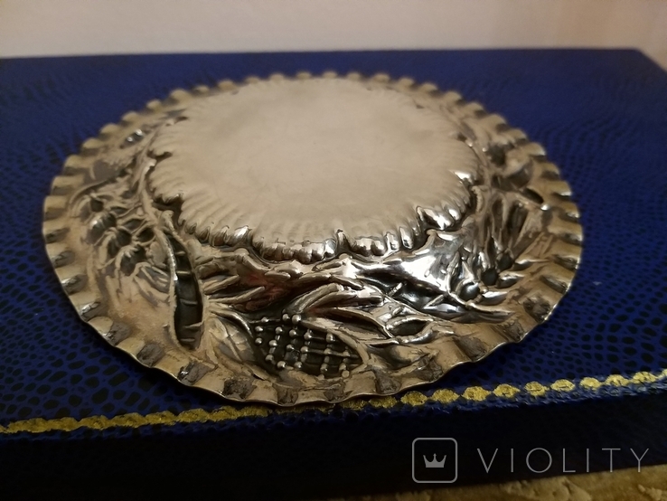 Тарелочка серебро 800 проба Италия, фото №4