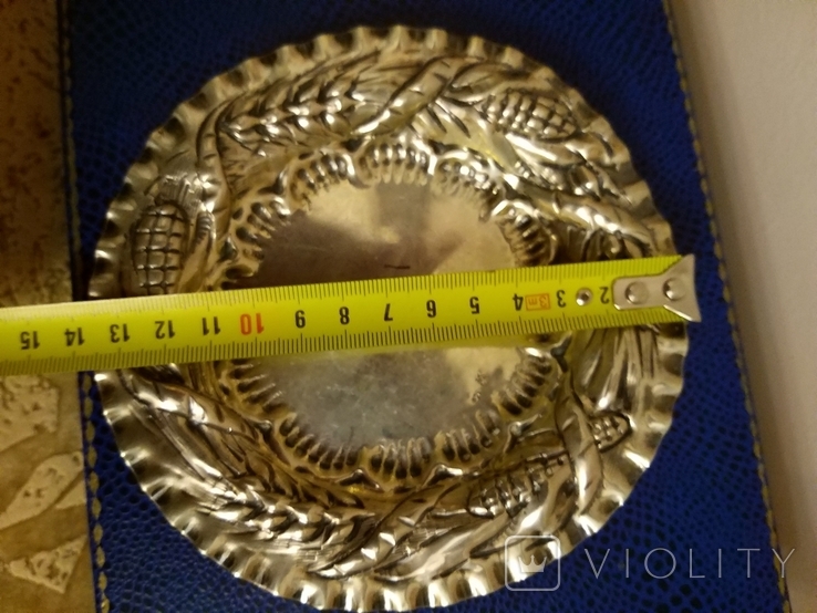 Тарелочка серебро 800 проба Италия, фото №6