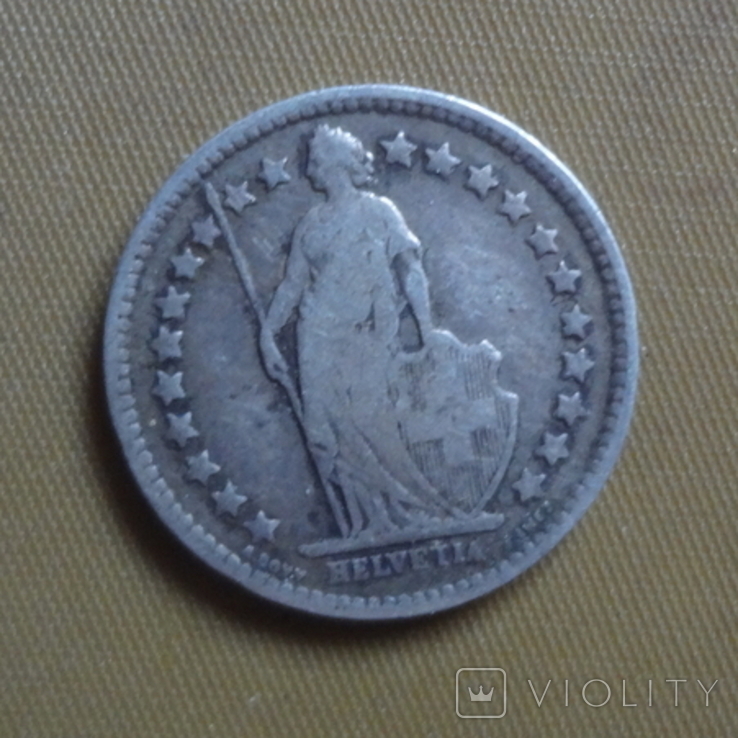 1/2 франка 1898 Швейцария серебро (Д.4.10), фото №3