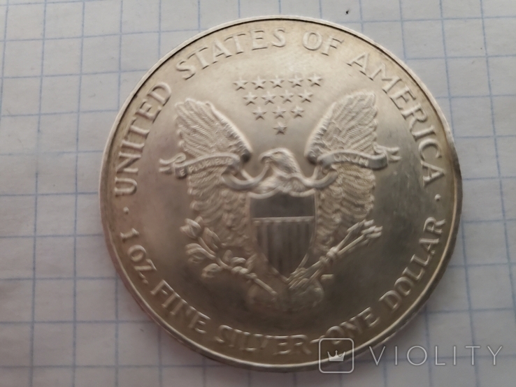 Унция,серебро,США(31,1 г.),1998 год., фото №7