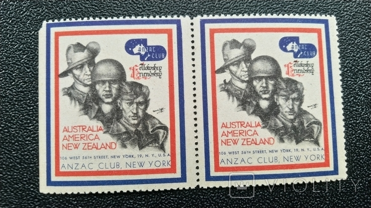 1942 г Вторая мировая ANZAC Club Новозеландский армейский корпус Военный плакат.
