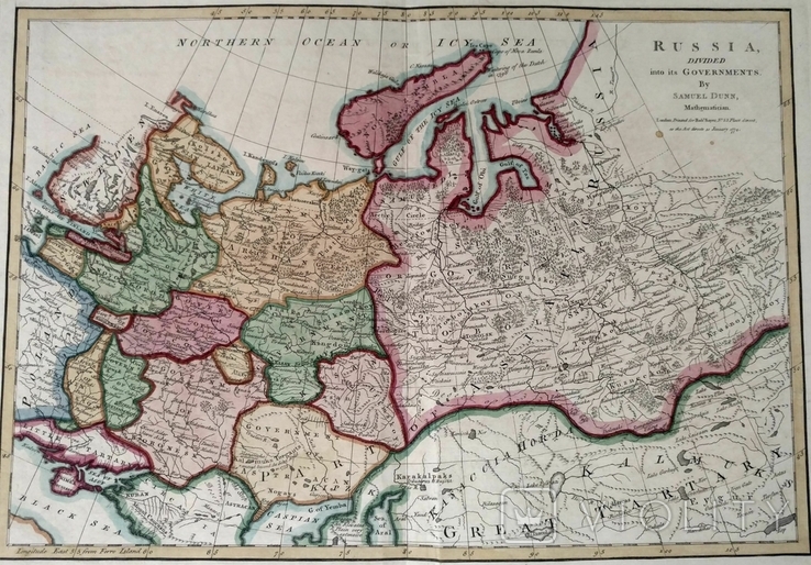 1774 Россия Украина (большая карта 58x47 Верже) СерияАнтик