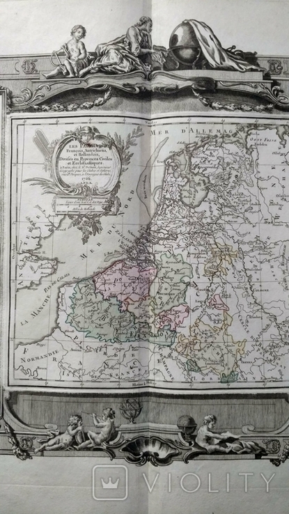 1766 Голландия (большая карта 65x49 Верже) СерияАнтик, фото №5