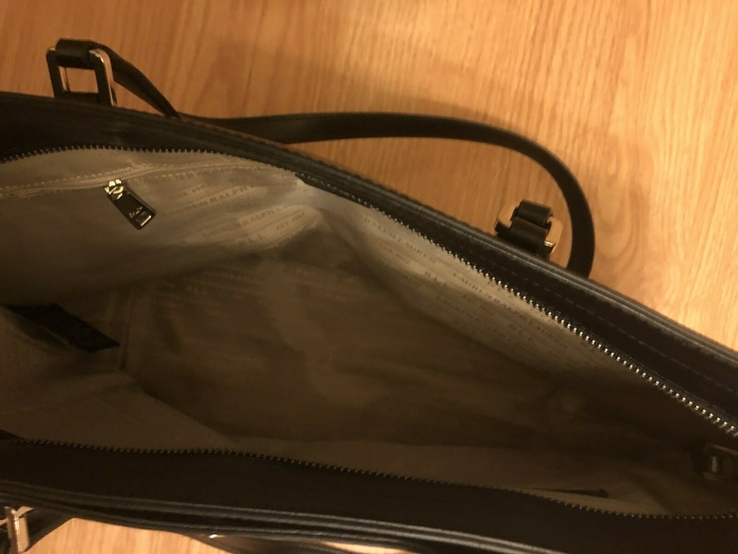 Сумка Lauren Ralph Lauren Striped Leather Tote, numer zdjęcia 5