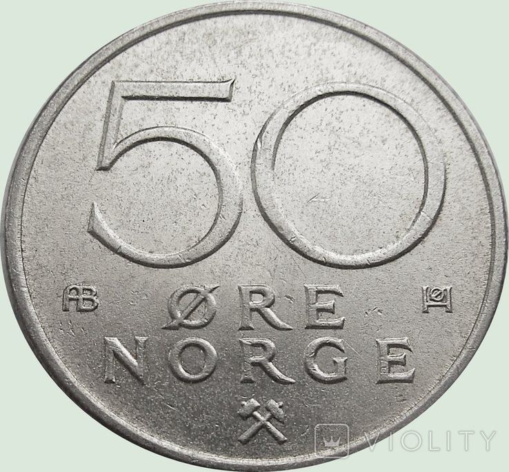 125.Норвегия 50 эре, 1976 год, фото №3