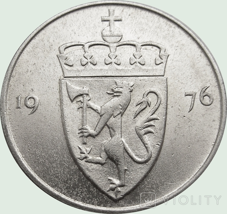 125.Норвегия 50 эре, 1976 год, фото №2