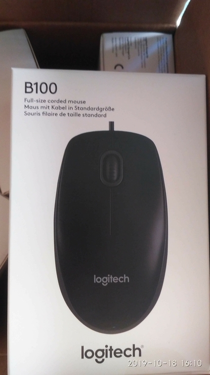 Мышка компьютерная новая Logitech B100 black